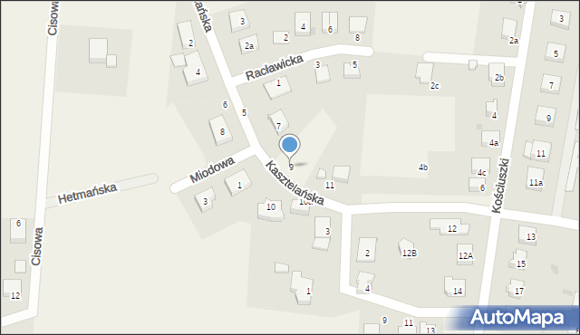 Kunice, Kasztelańska, 9, mapa Kunice