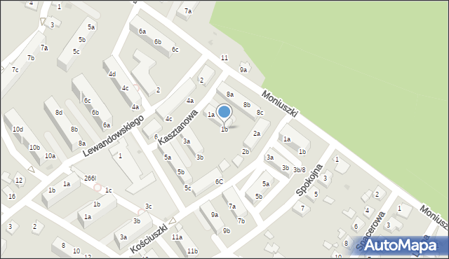 Kuźnia Raciborska, Kasztanowa, 1b, mapa Kuźnia Raciborska