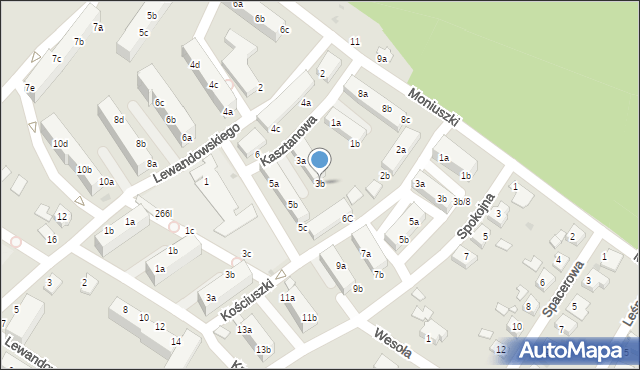 Kuźnia Raciborska, Kasztanowa, 3b, mapa Kuźnia Raciborska