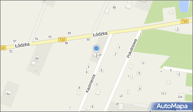 Kwiatkowice-Las, Kazimierza, 2, mapa Kwiatkowice-Las