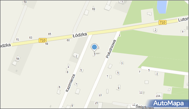 Kwiatkowice-Las, Kazimierza, 3, mapa Kwiatkowice-Las