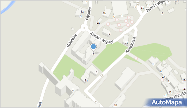 Kwidzyn, Katedralna, 5, mapa Kwidzyn