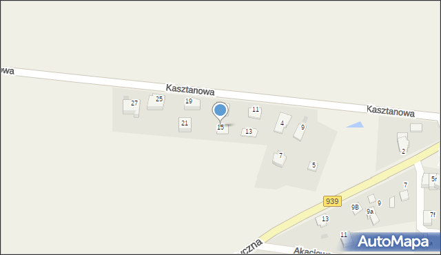 Łąka, Kasztanowa, 15, mapa Łąka