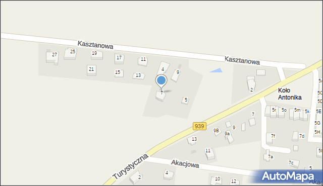 Łąka, Kasztanowa, 7, mapa Łąka