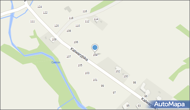 Lanckorona, Kalwaryjska, 104, mapa Lanckorona