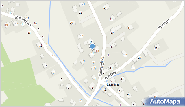 Lanckorona, Kalwaryjska, 11, mapa Lanckorona