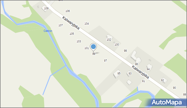 Lanckorona, Kalwaryjska, 99, mapa Lanckorona