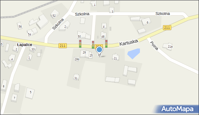 Łapalice, Kartuska, 25a, mapa Łapalice
