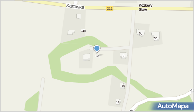 Łapalice, Kartuska, 3A, mapa Łapalice
