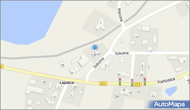 Łapalice, Kartuska, 52, mapa Łapalice