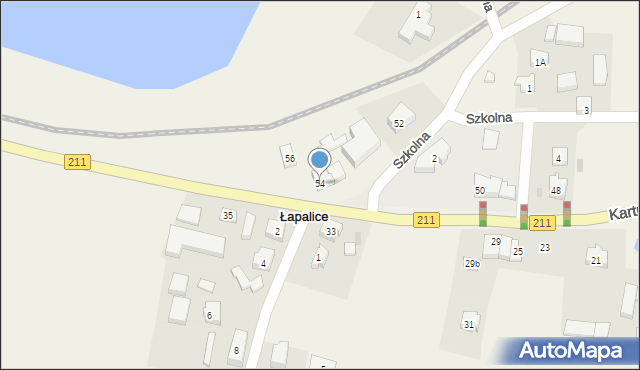 Łapalice, Kartuska, 54, mapa Łapalice