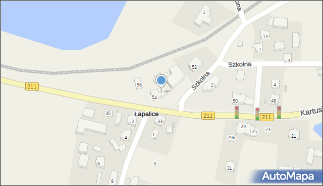 Łapalice, Kartuska, 54a, mapa Łapalice