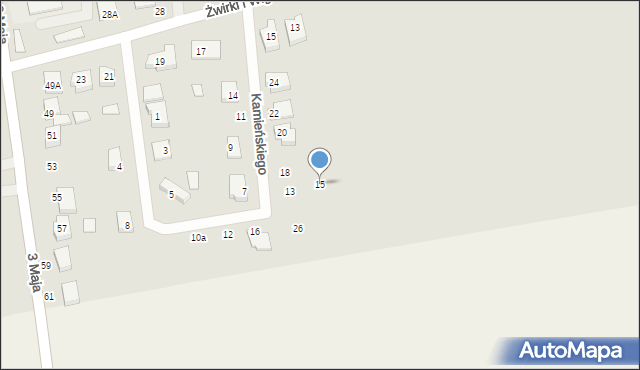 Łapy, Kamieńskiego Kazimierza, kpt., 15, mapa Łapy