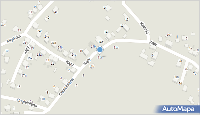 Łaziska Górne, Kąty, 11a, mapa Łaziska Górne