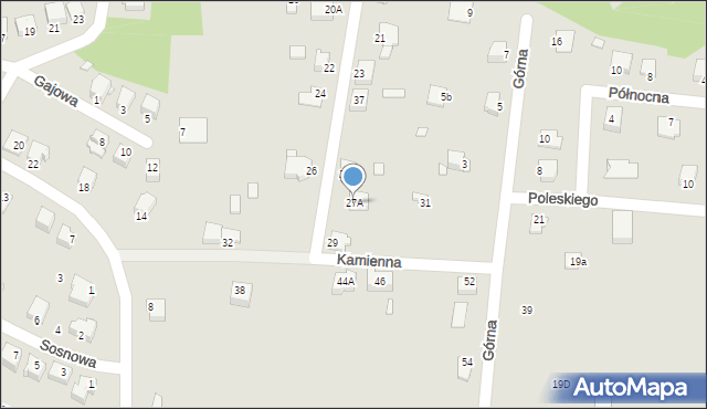 Łazy, Kamienna, 27A, mapa Łazy