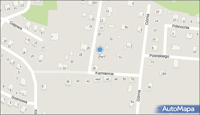 Łazy, Kamienna, 27A, mapa Łazy