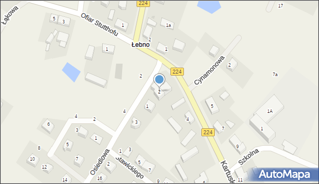Łebno, Kartuska, 2, mapa Łebno