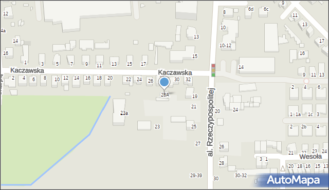 Legnica, Kaczawska, 28A, mapa Legnicy