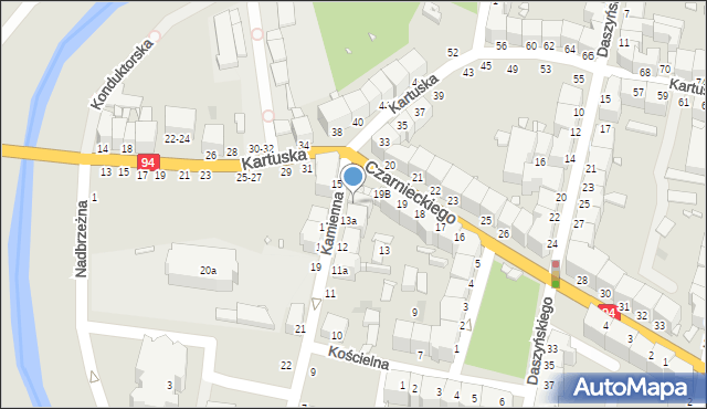 Legnica, Kamienna, 13b, mapa Legnicy