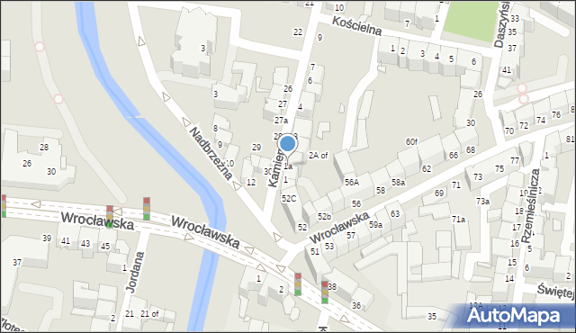 Legnica, Kamienna, 1a, mapa Legnicy