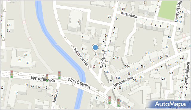 Legnica, Kamienna, 29, mapa Legnicy