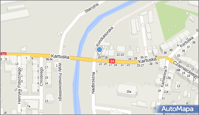 Legnica, Kartuska, 14, mapa Legnicy