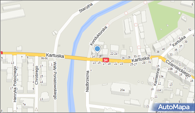 Legnica, Kartuska, 16, mapa Legnicy