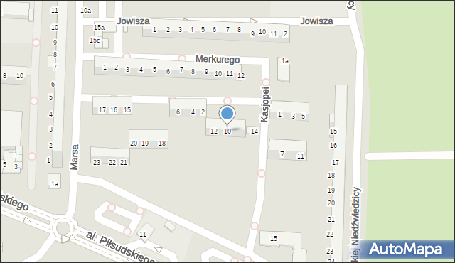 Legnica, Kasjopei, 10, mapa Legnicy