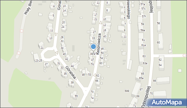 Legnica, Kasprowicza Jana, 39-41, mapa Legnicy