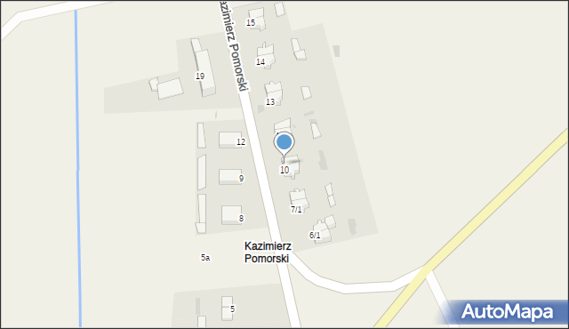 Łekno, Kazimierz Pomorski, 10/1, mapa Łekno