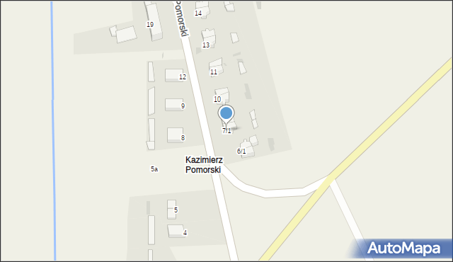 Łekno, Kazimierz Pomorski, 7/1, mapa Łekno