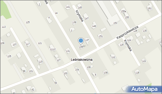 Leśniakowizna, Kasprzykiewicza, 133, mapa Leśniakowizna