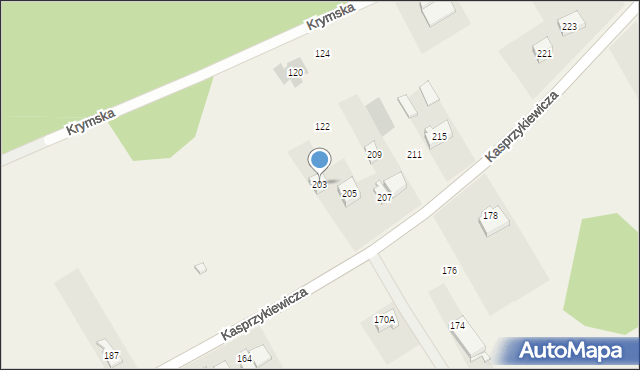 Leśniakowizna, Kasprzykiewicza, 203, mapa Leśniakowizna