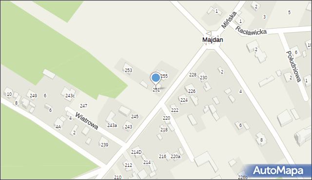 Leśniakowizna, Kasprzykiewicza, 251, mapa Leśniakowizna