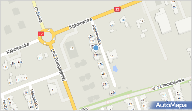 Leszno, Kąkolewska, 15f, mapa Leszno