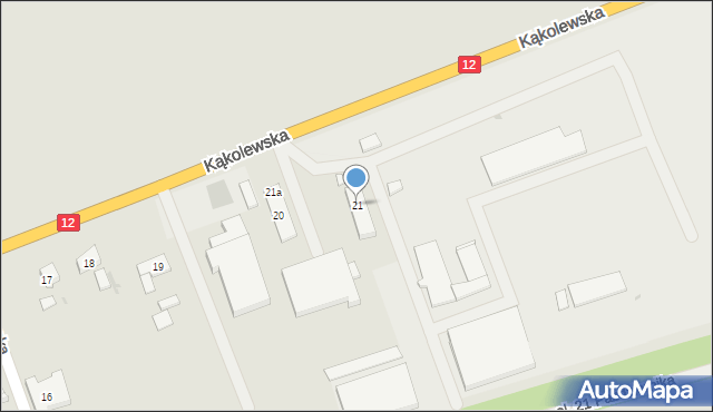 Leszno, Kąkolewska, 21, mapa Leszno