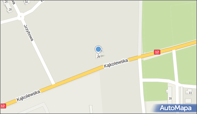 Leszno, Kąkolewska, 26, mapa Leszno