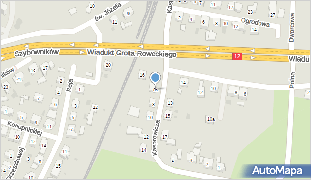 Leszno, Kasprowicza Jana, 8a, mapa Leszno