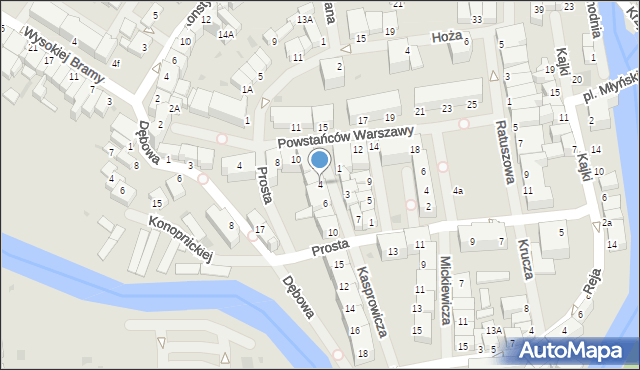 Lidzbark Warmiński, Kasprowicza Jana, 4, mapa Lidzbark Warmiński