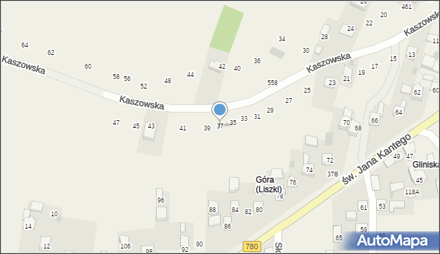 Liszki, Kaszowska, 37, mapa Liszki