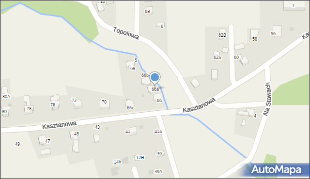 Łodygowice, Kasztanowa, 66a, mapa Łodygowice
