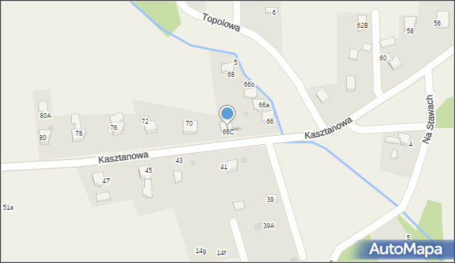 Łodygowice, Kasztanowa, 66c, mapa Łodygowice