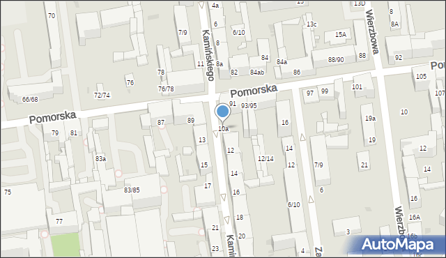 Łódź, Kamińskiego Aleksandra, hm., 10a, mapa Łodzi