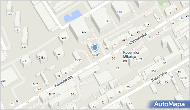 Łódź, Karolewska, 29/31, mapa Łodzi