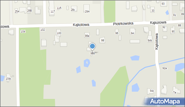 Łódź, Kąkolowa, 98b, mapa Łodzi