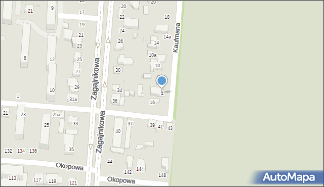 Łódź, Kaufmana, dr., 4, mapa Łodzi