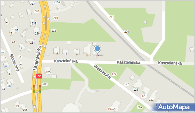 Łódź, Kasztelańska, 10, mapa Łodzi