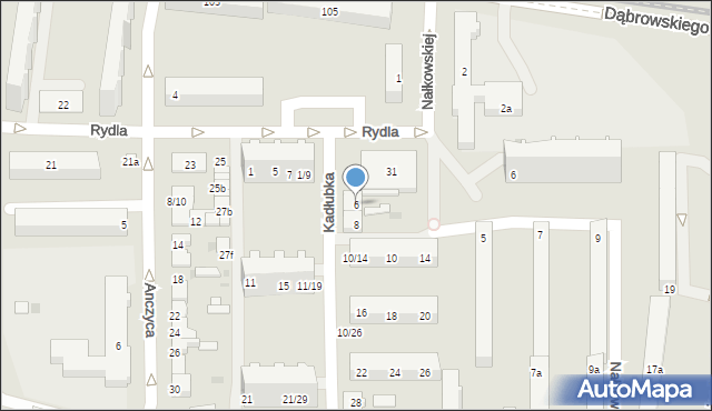 Łódź, Kadłubka Wincentego, bp., 6, mapa Łodzi