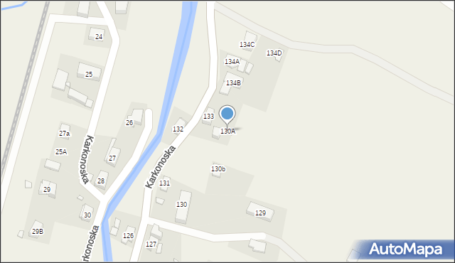 Łomnica, Karkonoska, 130A, mapa Łomnica