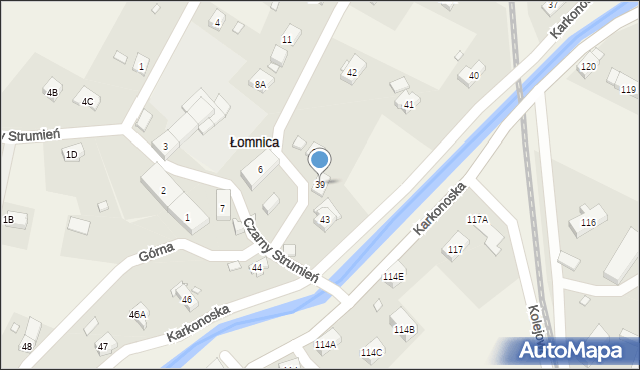 Łomnica, Karkonoska, 39, mapa Łomnica